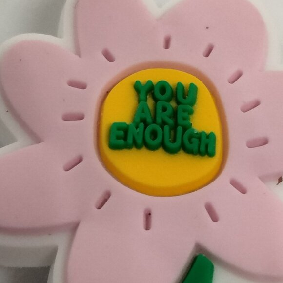 You are enough Shoe Charm  Pink flower Daisy - Picture 2 of 4